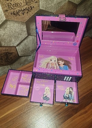 Şahane topmodel kilitli sesli aynalı takı kutusu 