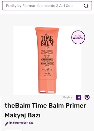  Beden theBalm Time Balm Primer Makyaj Bazı makyajın kalıcılığını uzatı