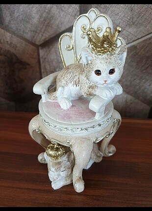 Kedi Severlere Işıl Işıl Simli Dekoratif Biblo Obje Yeni kusursu