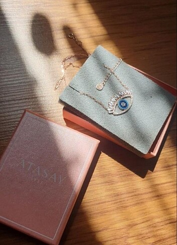 Zen Diamond 925 rose altın kaplama gümüş atasay göz kolye