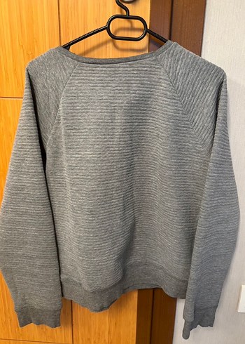 Gri Uzun Kollu Örgü Sweatshirt - Görsel 2