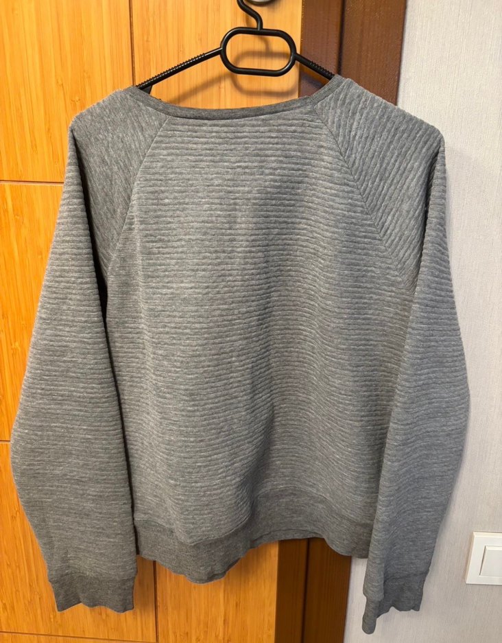 Gri Uzun Kollu Örgü Sweatshirt - Görsel 2