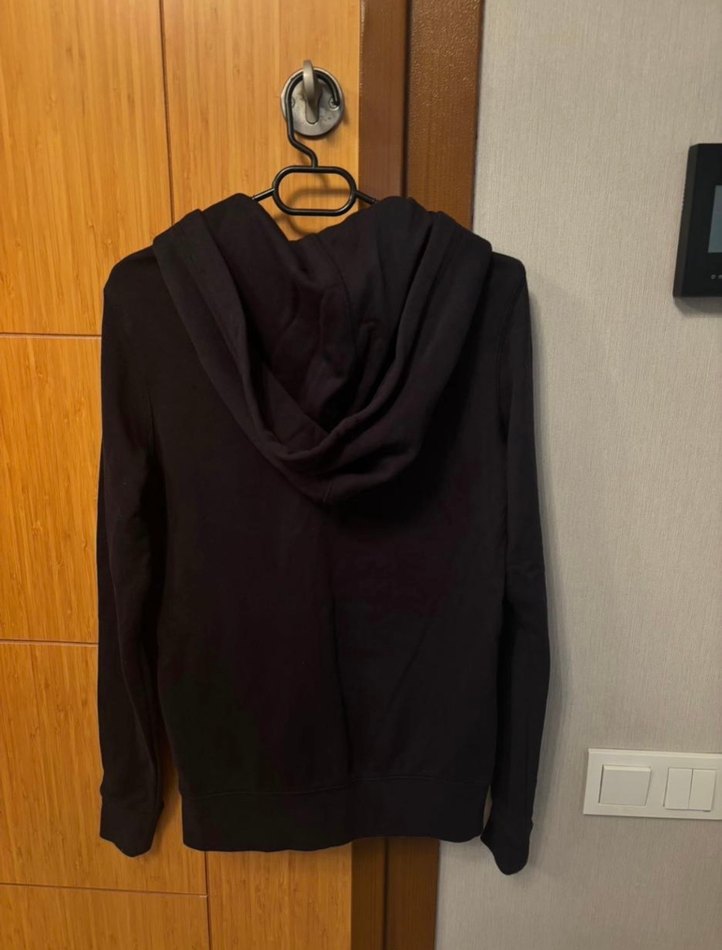 Siyah Fermuarlı Kapüşonlu Sweatshirt - Görsel 2