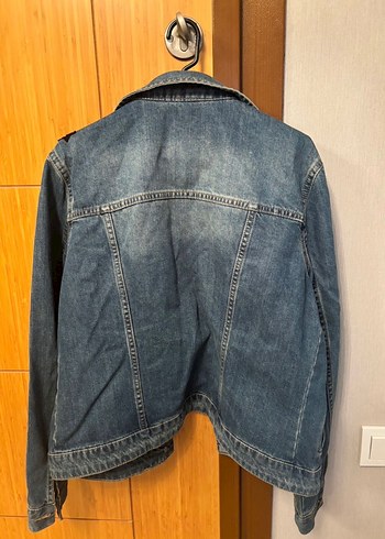 Düğmeli Mavi Kadın Denim Ceket - Görsel 2