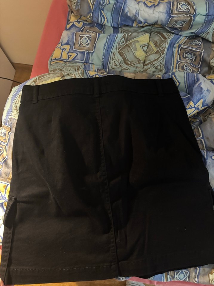 Düğmeli Siyah Mini Etek - Görsel 2