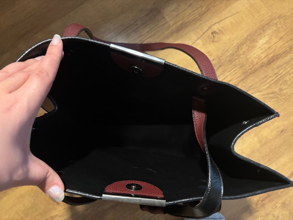 Bordo Deri Kadın Çanta - Görsel 3