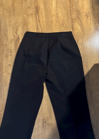 Siyah Kadın Kumaş Pantolon Midi Boy - Görsel 2