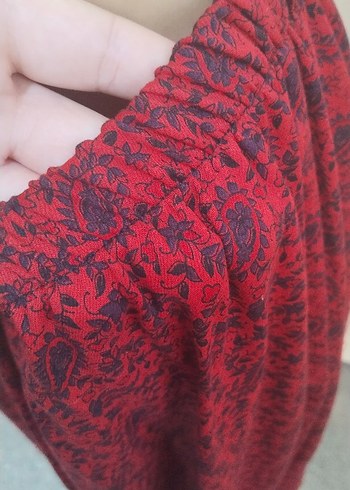 Bordo Batik Desenli Bohem Uzun Etek - Görsel 6