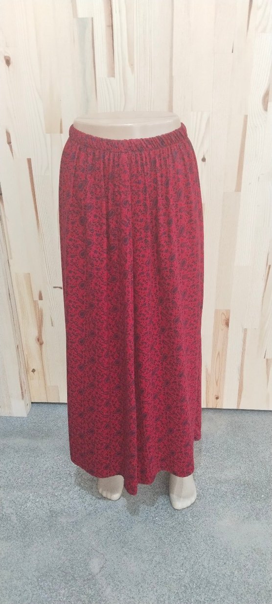 Bordo Batik Desenli Bohem Uzun Etek - Görsel 4