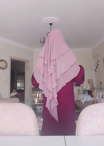 Pembe Kat Kat Drapeli Kadın Şal