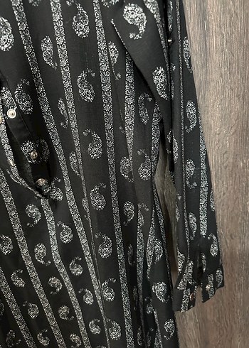 Bohem Uzun Kollu Pamuklu Desenli Gömlek - Görsel 3