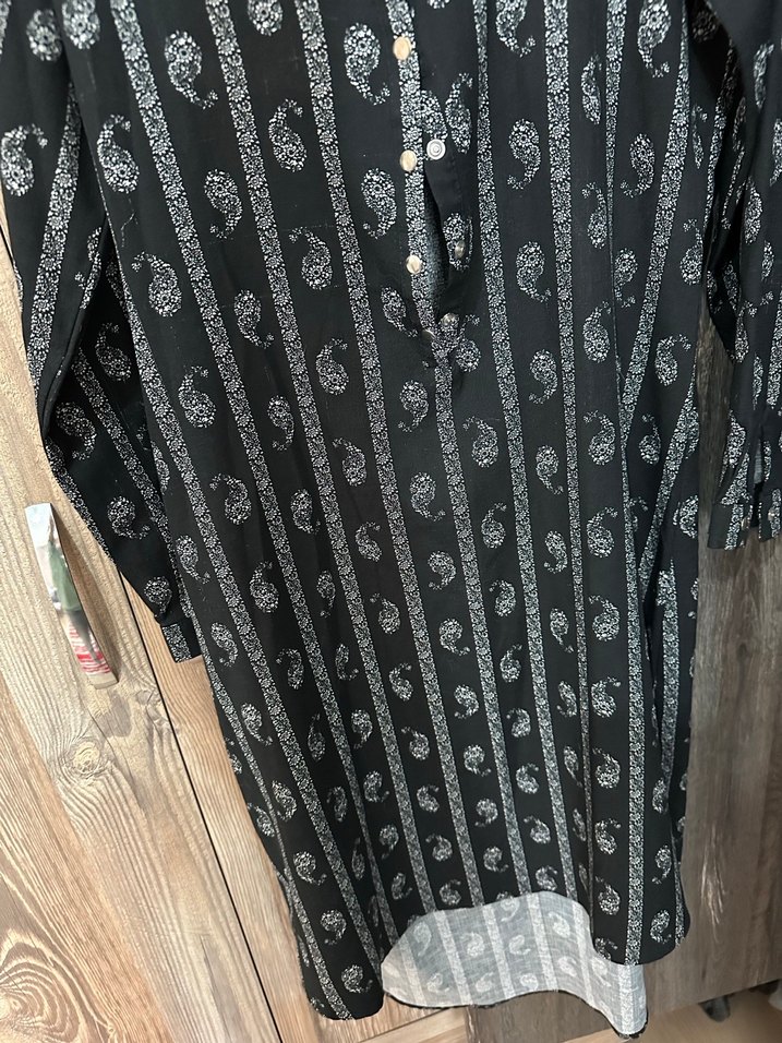 Bohem Uzun Kollu Pamuklu Desenli Gömlek - Görsel 2