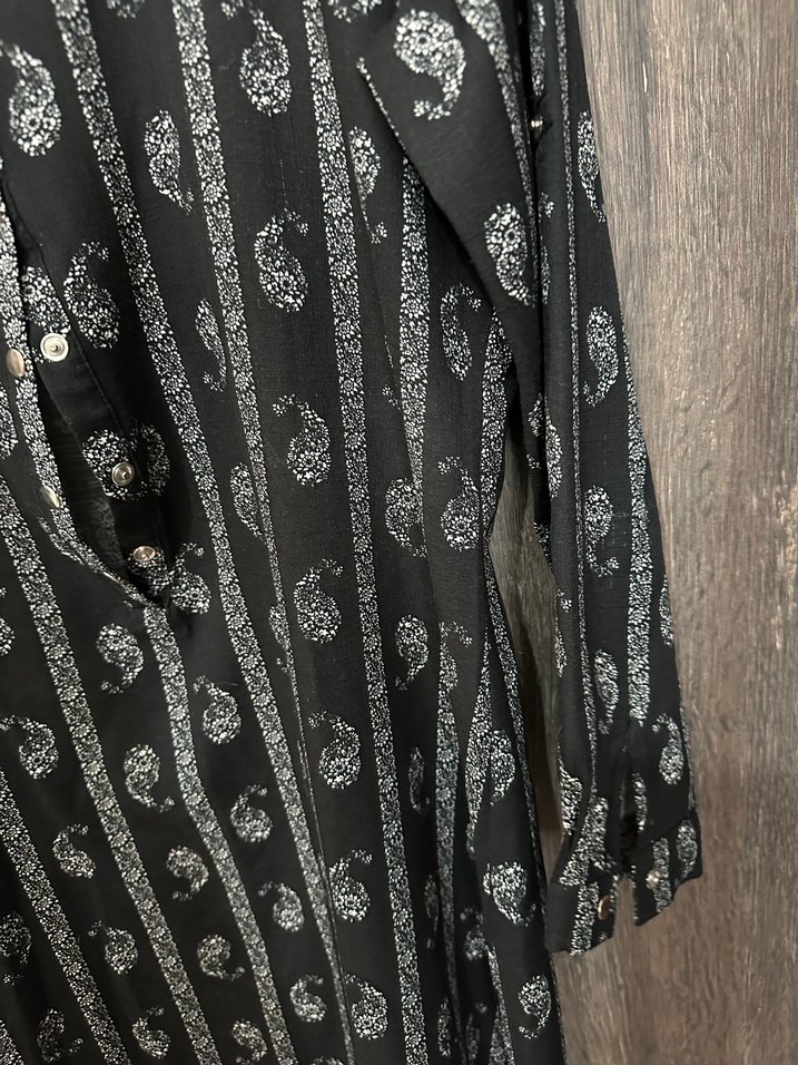 Bohem Uzun Kollu Pamuklu Desenli Gömlek - Görsel 3