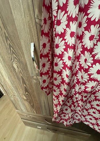 Pembe Çiçek Desenli V Yaka Uzun Kollu Gömlek - Görsel 3