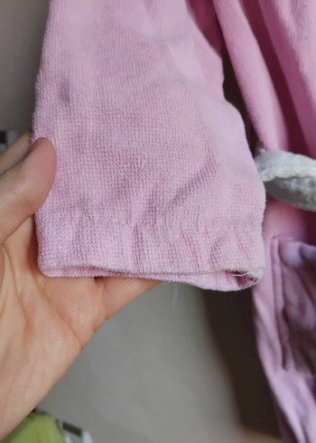 Kız Çocuk Pembe Kapüşonlu Bornoz - Görsel 2