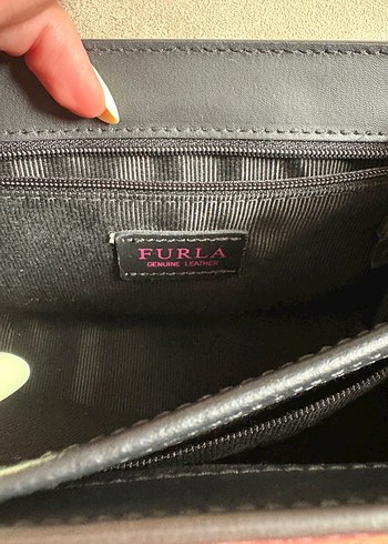 Furla Furla Bordo Deri Zincir Detaylı Çizgili Kadın Çanta