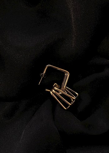 Diğer Pilise Detaylı Mini Altın Küpe