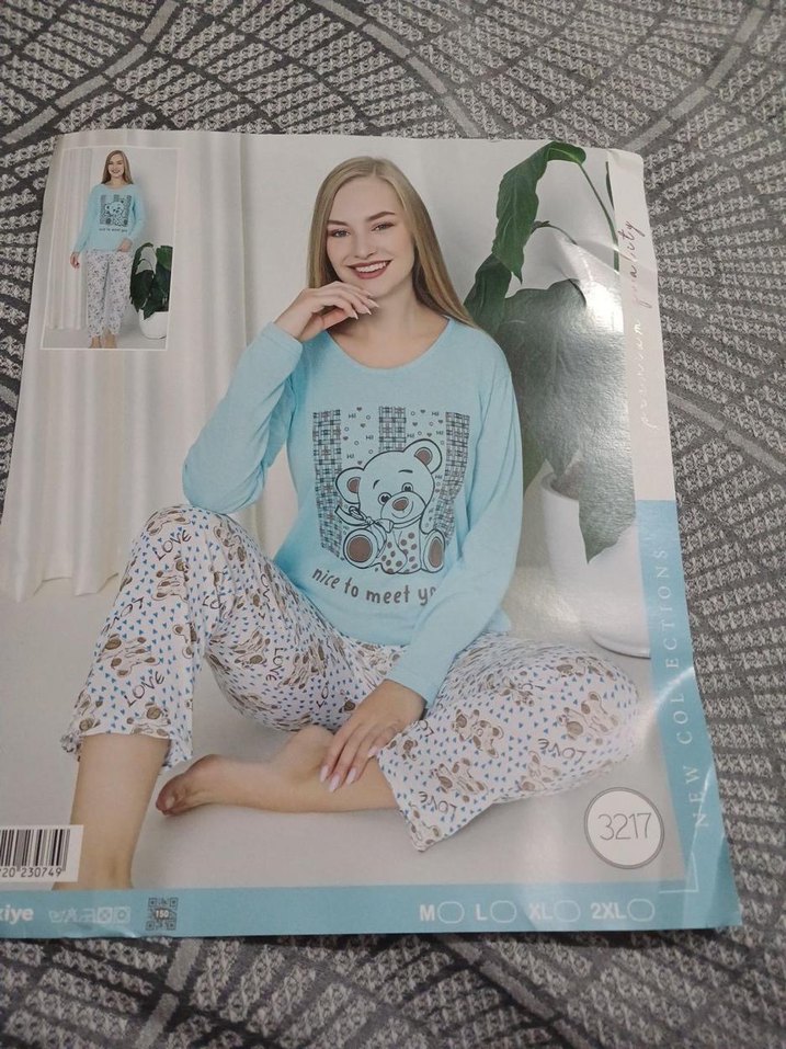 Uzun Kollu Baskılı Kadın Pijama Takımı - Görsel 2