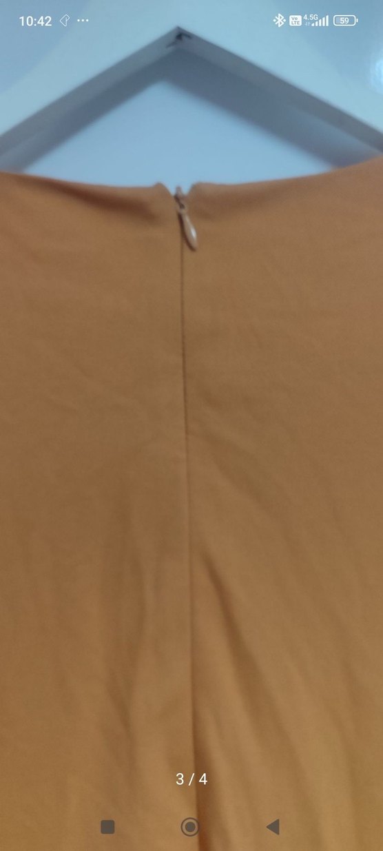 V Yakalı Drapeli Midi Kadın Elbise - Görsel 2