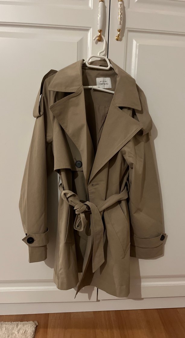 Bej Kadın Kemerli Midi Trençkot - Görsel 3