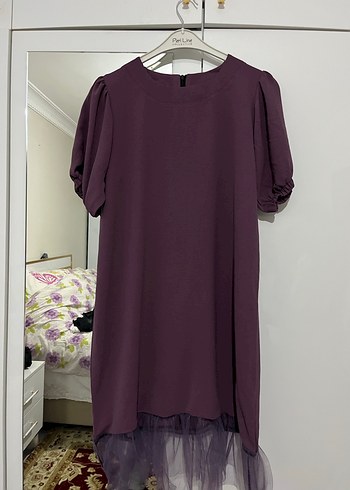 Mor Kadın Uzun Kollu Uzun Elbise - Görsel 3