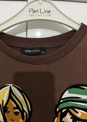 Kadın Kahverengi Baskılı Triko Sweatshirt - Görsel 2