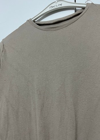 Bej Kadın Keten Uzun Kollu Basic badi - Görsel 3