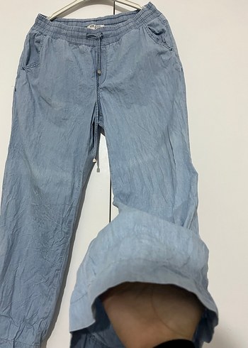 Düğmeli Mavi Kadın Kot pantolon - Görsel 4