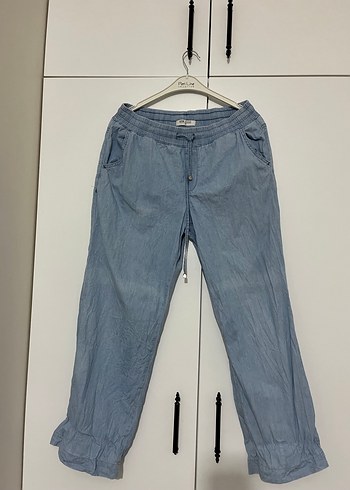 Düğmeli Mavi Kadın Kot pantolon - Görsel 2