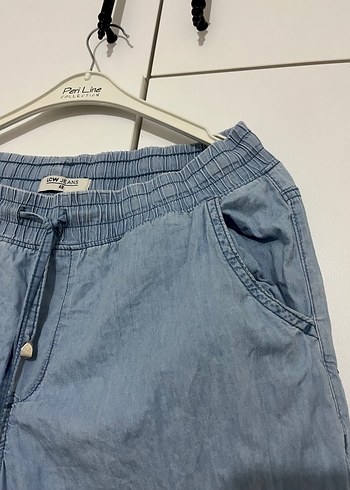 Düğmeli Mavi Kadın Kot pantolon - Görsel 3