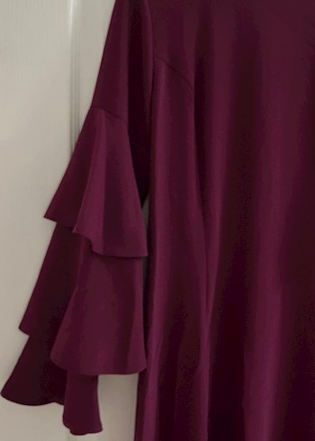 Mürdüm tonunda tesettürlü abiye - Görsel 3