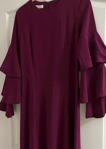 Mürdüm tonunda tesettürlü abiye - Görsel 2