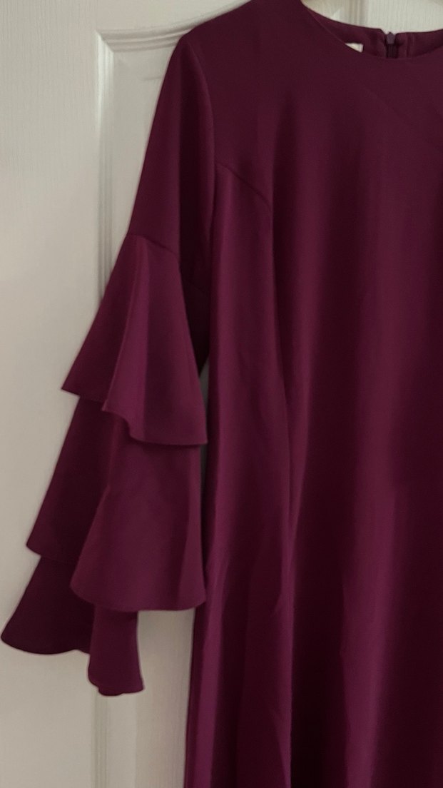 Mürdüm tonunda tesettürlü abiye - Görsel 3