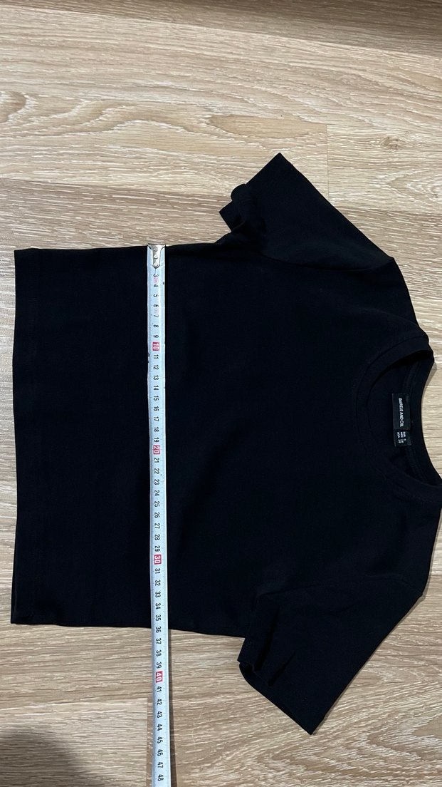 Siyah Kısa Kollu Crop - Görsel 3