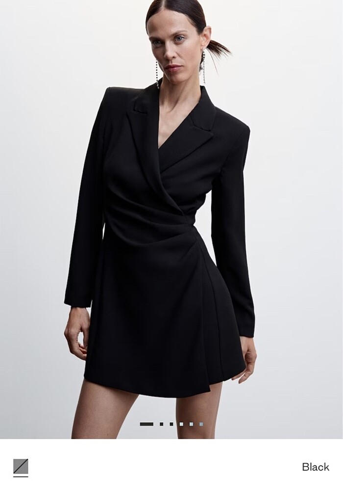 MANGO İNCE XS ŞIK OMUZLARI VATKALI VİRAL ELBİSE VÜCUDU SARAN - Görsel 2