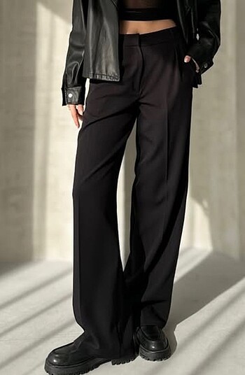 Zara SİYAH PALAZZO KUMAŞ PANTOLON