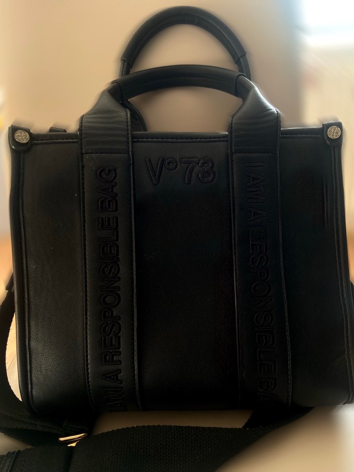 Siyah Deri Kadın Çanta V73 - Görsel 2