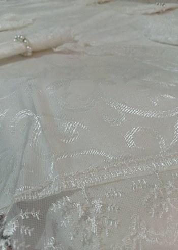 kenar dantellı desenlı Beyaz masa Örtüsü - Görsel 3
