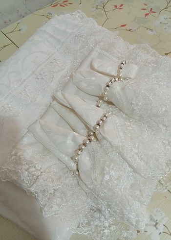 kenar dantellı desenlı Beyaz masa Örtüsü - Görsel 6