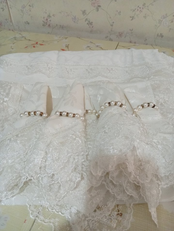 kenar dantellı desenlı Beyaz masa Örtüsü - Görsel 5