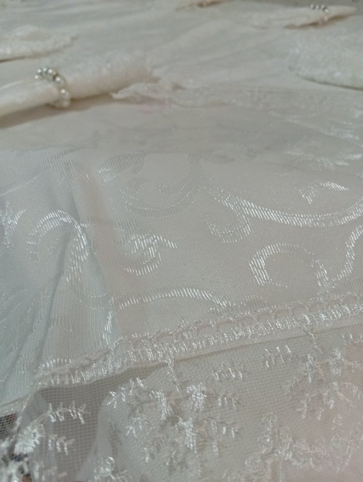 kenar dantellı desenlı Beyaz masa Örtüsü - Görsel 3
