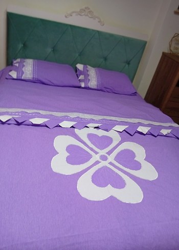 Mor Nakışlı yatak Örtüsü - Görsel 9