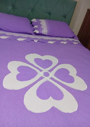 Mor Nakışlı yatak Örtüsü - Görsel 4