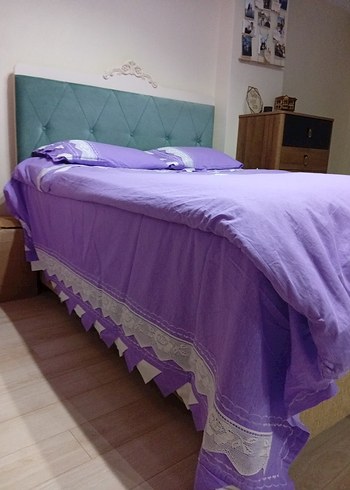 Mor Nakışlı yatak Örtüsü - Görsel 2