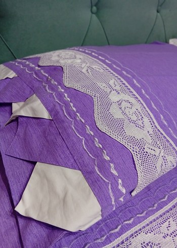 Mor Nakışlı yatak Örtüsü - Görsel 7