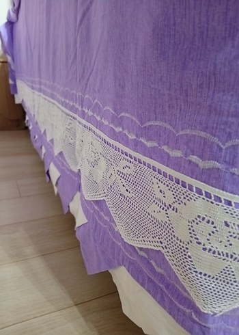 Mor Nakışlı yatak Örtüsü - Görsel 3