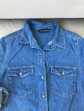 xs Beden Bershka marka jean kot gömlek