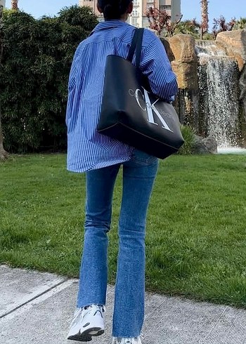 Mavi jeans yırtmaçlı jean pantolon - Görsel 5