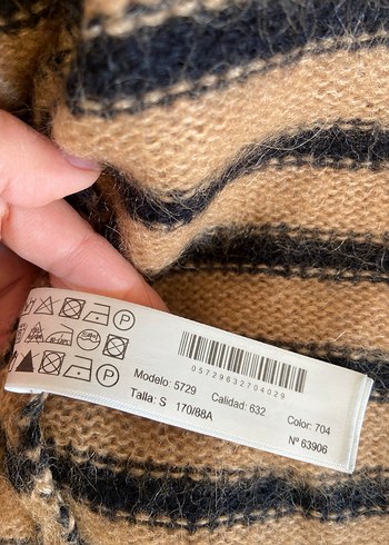 Massimo dutti çizgili altın düğmeli hırka - Görsel 4