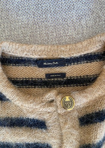 Massimo dutti çizgili altın düğmeli hırka - Görsel 3